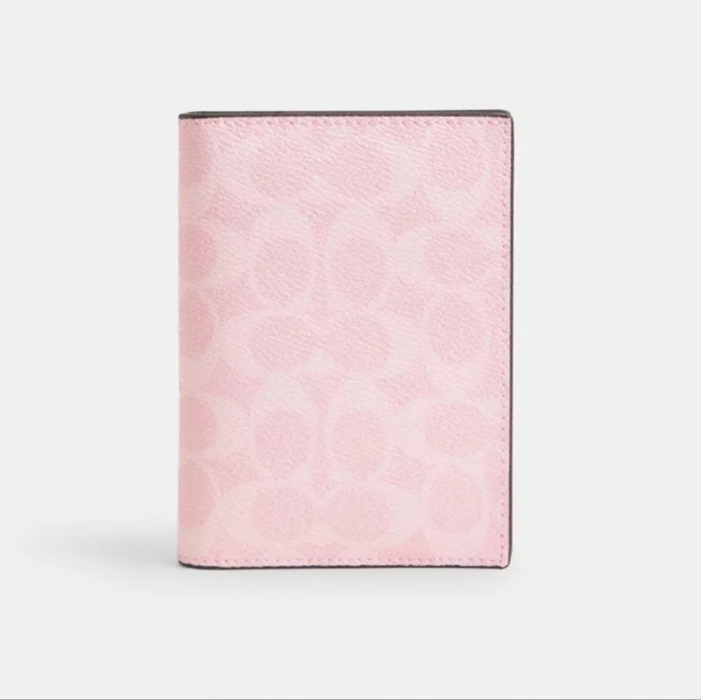 🎀FIRM New Coach Powder Pink Passport Card Case Wallet In Signature Canvas